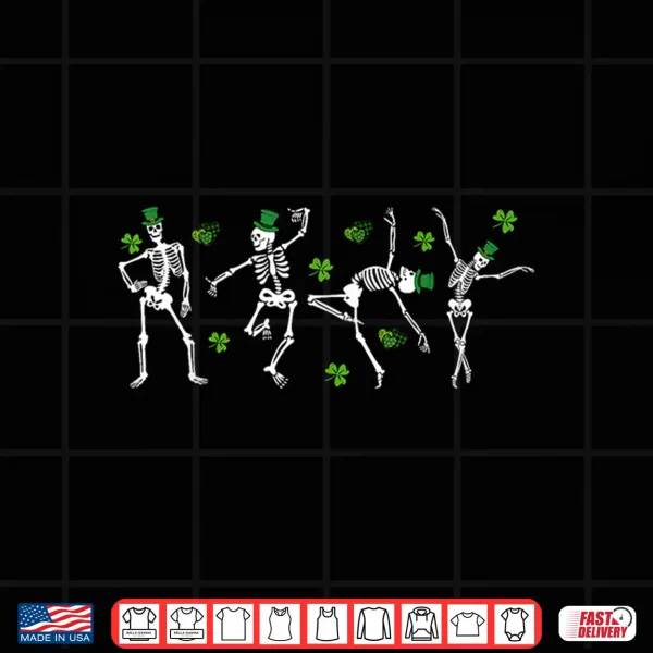 Shamrock Skeletons Dancing Funny St Patrick'S Day Party Shirt 4 Design Shamrock Skeletons Dancing Funny St PatrickS Day Party Shirt