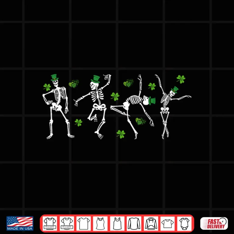 Design Shamrock Skeletons Dancing Funny St PatrickS Day Party Shirt