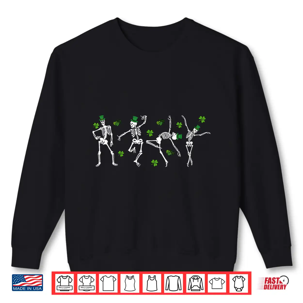 Shamrock Skeletons Dancing Funny St Patrick’S Day Party Shirt Shamrock Skeletons Dancing Funny St Patrick’S Day Party Shirt