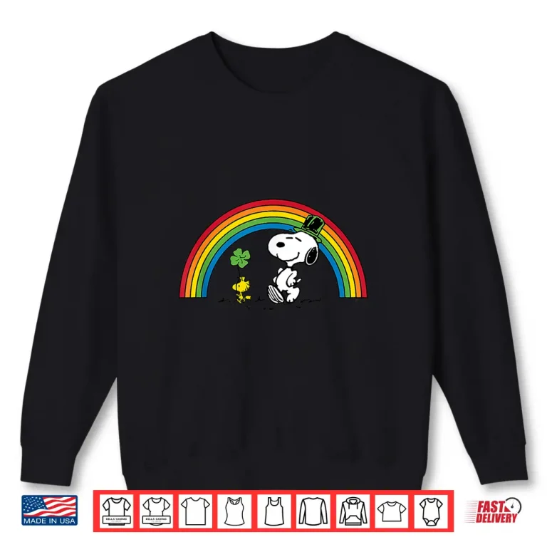 Peanuts Snoopy And Woodstock St. Patrick'S Day Rainbow Shirt 2 Sweatshirt Peanuts Snoopy And Woodstock St. PatrickS Day Rainbow Shirt