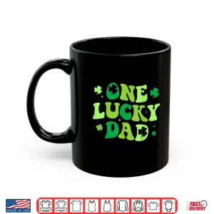 Mug Mens One Lucky Dad Shirt Groovy St Patricks Day Shirt Men Daddy Shirt