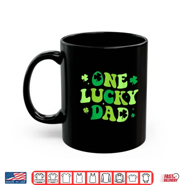 Mug Mens One Lucky Dad Shirt Groovy St Patricks Day Shirt Men Daddy Shirt