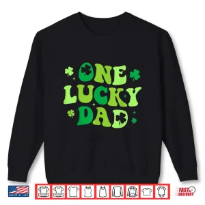 Sweatshirt Mens One Lucky Dad Shirt Groovy St Patricks Day Shirt Men Daddy Shirt