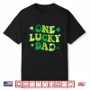 Mens One Lucky Dad Shirt Groovy St Patricks Day Shirt Men Daddy Shirt