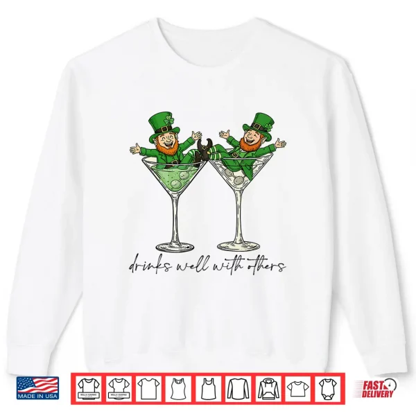 Sweatshirt Leprechaun Martini Cocktail St PatrickS Day Tee Women Mens Shirt