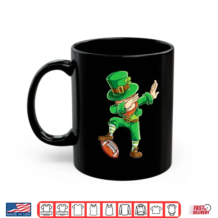 Mug Dabbing Leprechaun Football T Shirt St Patricks Day Boys Men