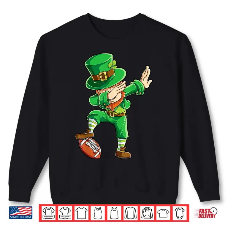 Sweatshirt Dabbing Leprechaun Football T Shirt St Patricks Day Boys Men