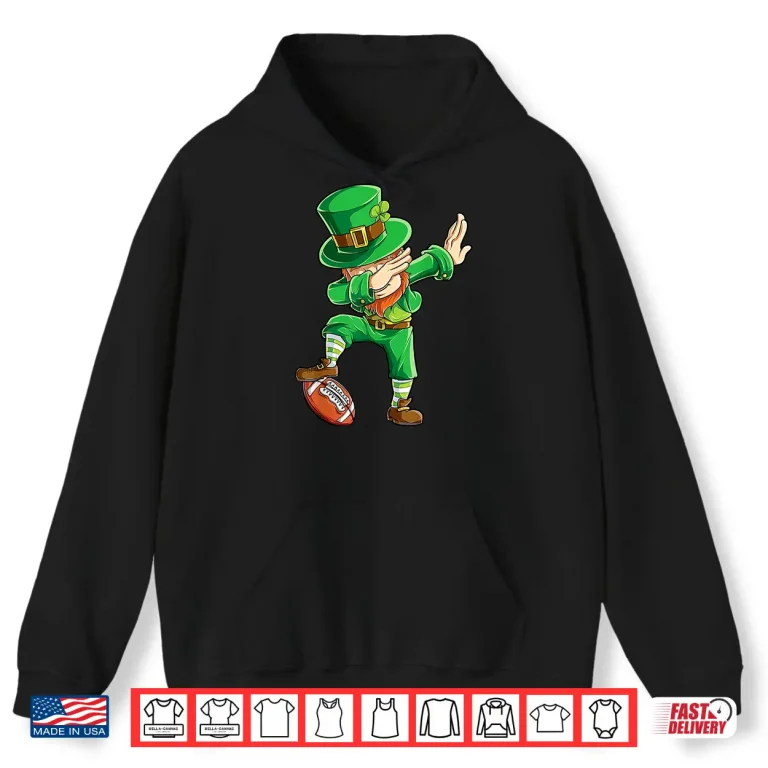 Hoodie Dabbing Leprechaun Football T Shirt St Patricks Day Boys Men