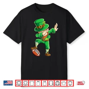 Dabbing Leprechaun Football T Shirt St Patricks Day Boys Men