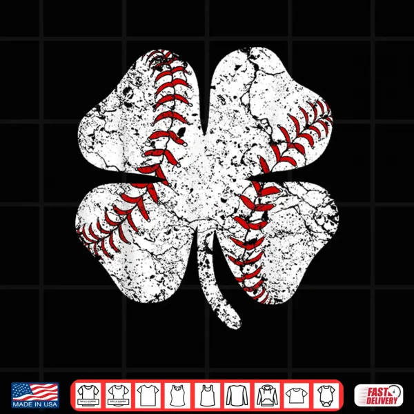 Design Baseball St Patricks Day T Shirt Boys Men Catcher Shamrock