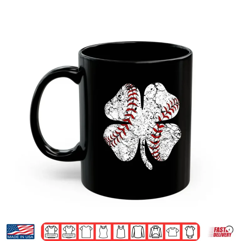 Mug Baseball St Patricks Day T Shirt Boys Men Catcher Shamrock