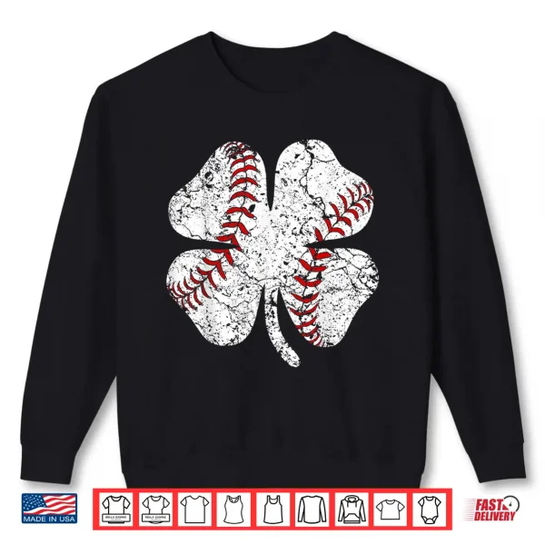 Sweatshirt Baseball St Patricks Day T Shirt Boys Men Catcher Shamrock