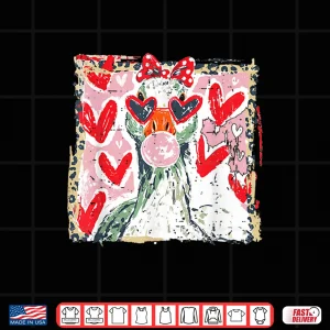 Design Vintage Cute Silly Goose Animal Valentine Duck Xoxo Hearts Shirt