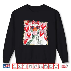 Sweatshirt Vintage Cute Silly Goose Animal Valentine Duck Xoxo Hearts Shirt