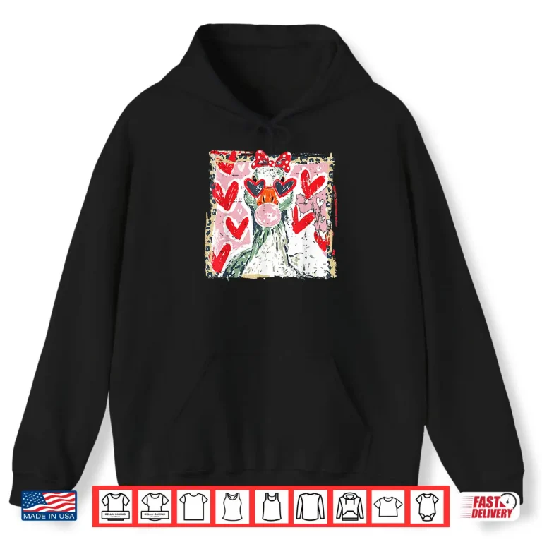 Hoodie Vintage Cute Silly Goose Animal Valentine Duck Xoxo Hearts Shirt