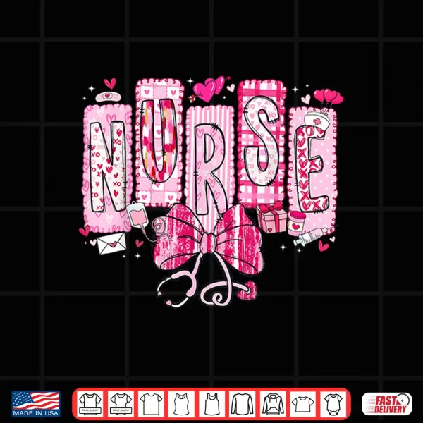 Design Valentine Nurse Coquette Bow Stethoscope Girl Women Shirt