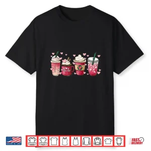 Valentine Coffee Heart Iced Coffee Lover Valentine Day Shirt