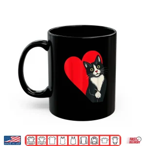 Mug Tuxedo Cat Valentine Heart For Kitten And Animal Lovers Shirt