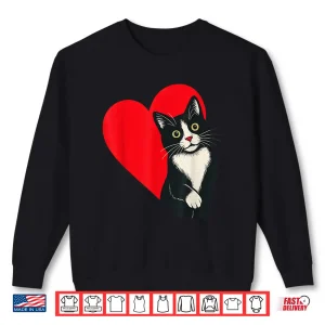 Sweatshirt Tuxedo Cat Valentine Heart For Kitten And Animal Lovers Shirt