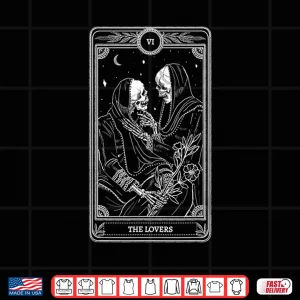 Design The Lover Tarot Card Valentine Goth Valentines Day Couple Shirt