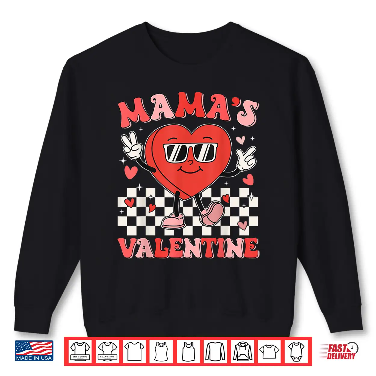 Retro Groovy Mama Is My Valentine Cute Heart Boys Girls Kids Shirt Retro Groovy Mama Is My Valentine Cute Heart Boys Girls Kids Shirt