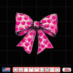 Design Pink Boquette Bow Valentine Kid Girl Women Shirt