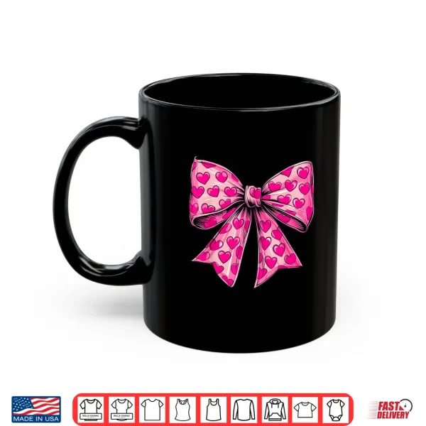 Mug Pink Boquette Bow Valentine Kid Girl Women Shirt