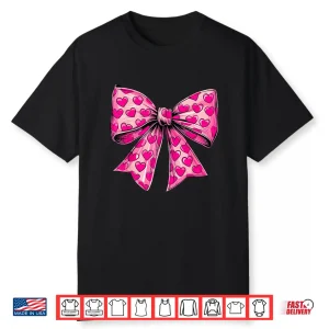 Pink Boquette Bow Valentine Kid Girl Women Shirt