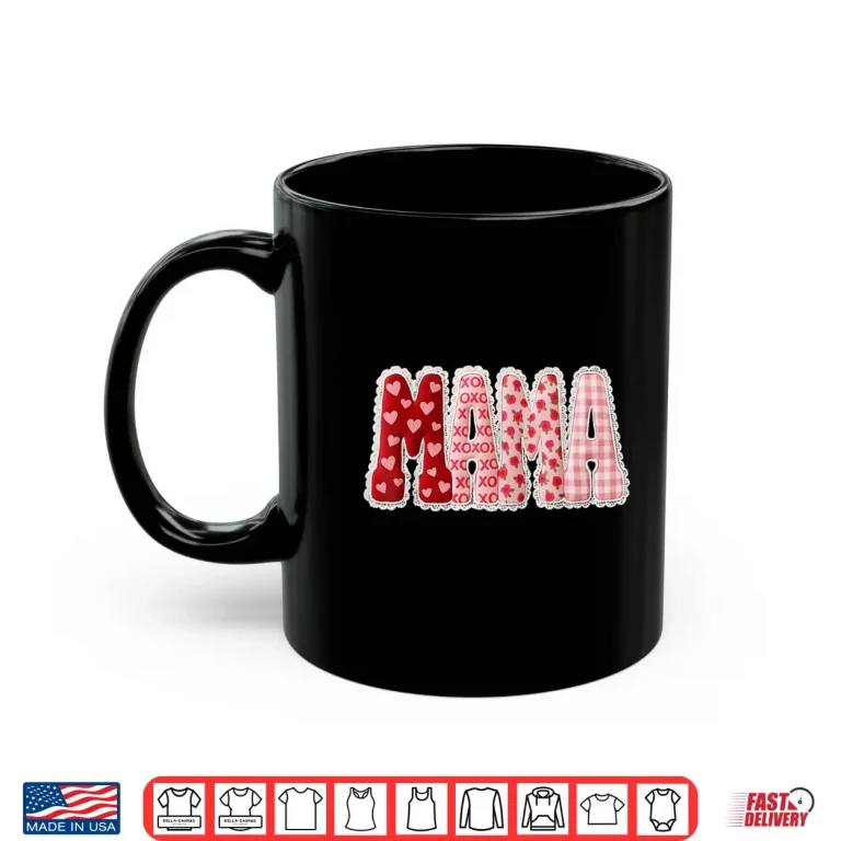 Mama Valentine'S Day Outfits Retro Mama Coquette Bows Design Shirt 3 Mug Mama ValentineS Day Outfits Retro Mama Coquette Bows Design Shirt