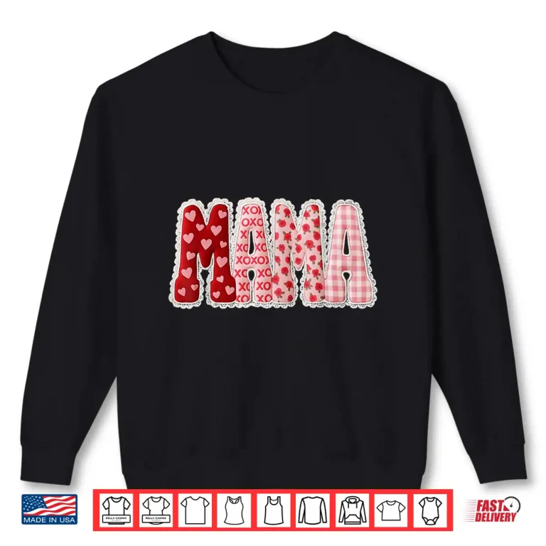 Mama Valentine'S Day Outfits Retro Mama Coquette Bows Design Shirt 2 Sweatshirt Mama ValentineS Day Outfits Retro Mama Coquette Bows Design Shirt