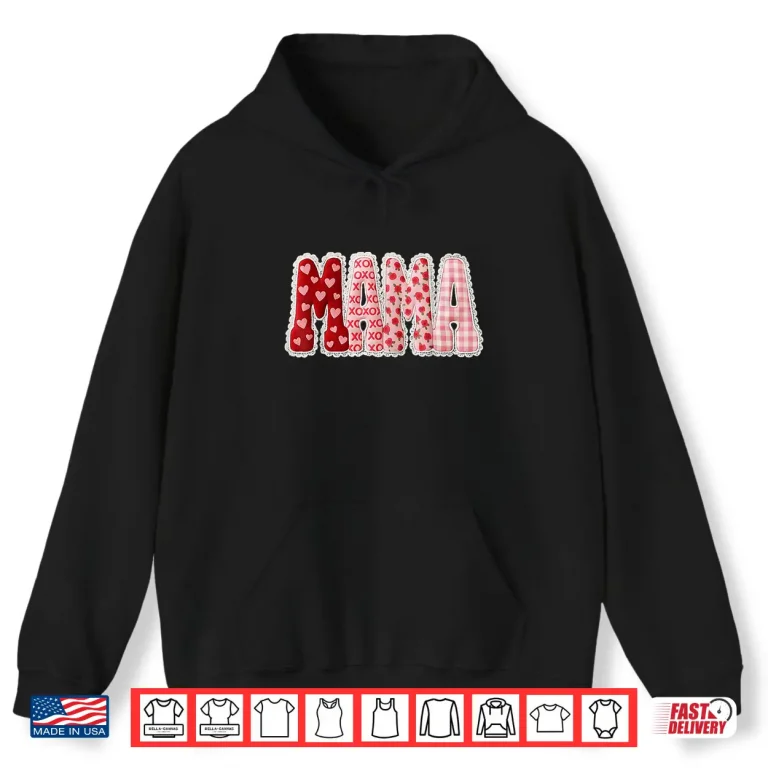 Mama Valentine'S Day Outfits Retro Mama Coquette Bows Design Shirt 1 Hoodie Mama ValentineS Day Outfits Retro Mama Coquette Bows Design Shirt