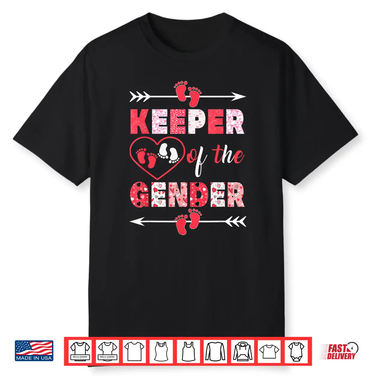 Keeper Of The Gender Reveal Baby Valentine Party Shirt Keeper Of The Gender Reveal Baby Valentine Party Shirt