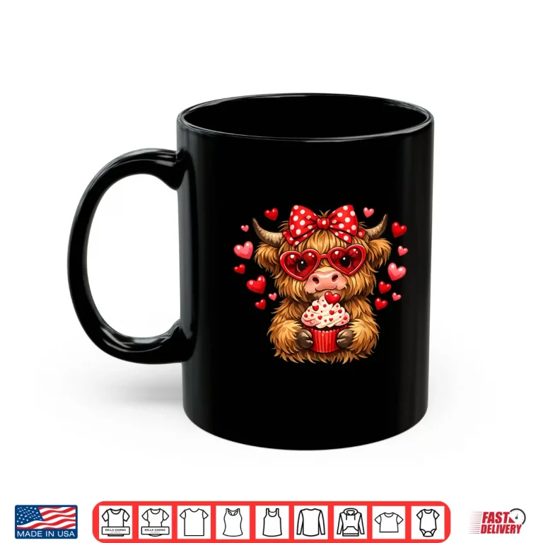 Mug Cute Baby Highland Cow Valentine Shirt