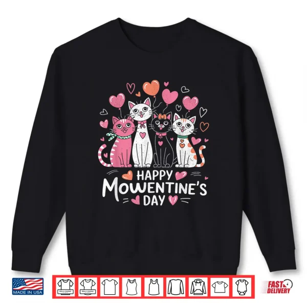 Sweatshirt Cat Lover Kitten Happy Valentine Day Men Women Kid Shirt