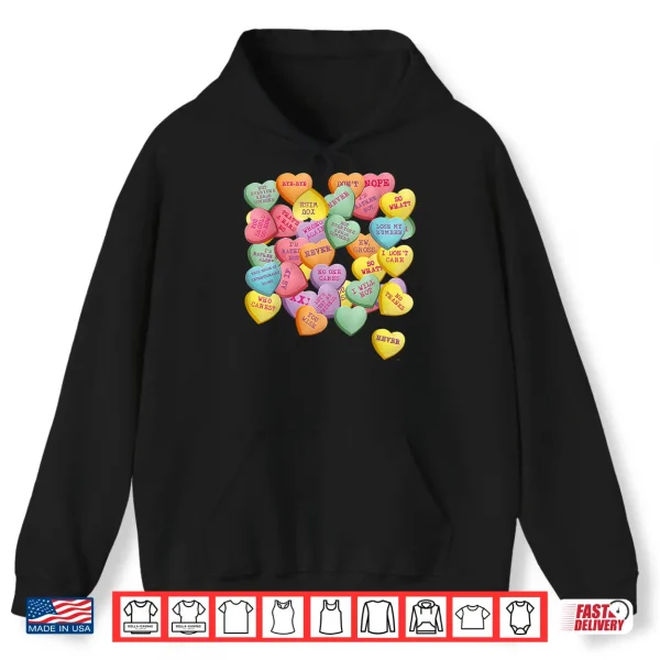 Hoodie Vintage Candy Conversation Hearts For Anti ValentineS Day Shirt