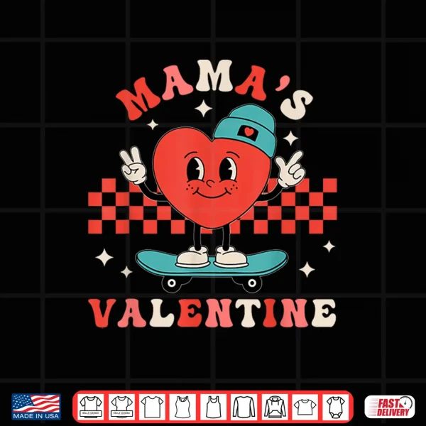 Design Retro Heart MamaS Valentine Mom For Boys Girls Kids Toddler Shirt