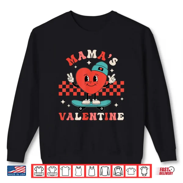 Sweatshirt Retro Heart MamaS Valentine Mom For Boys Girls Kids Toddler Shirt