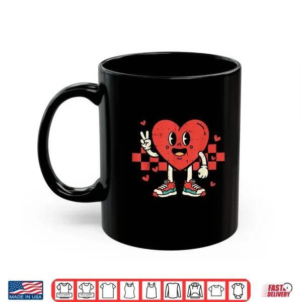 Mug Retro Groovy Heart Peace Hand Valentines Day Men Women Kids Shirt