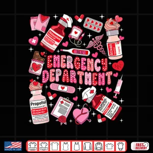 Design Retro Emergency Department Ed Er Nurse Valentines Day Women Shirt