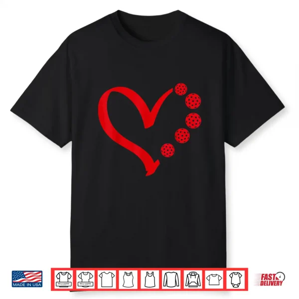 Pickleball Valentine Day Heart Pickleball Shirt