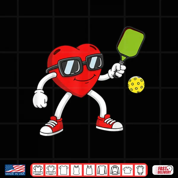Design Pickleball Heart Valentine Day Cute Love Shirt