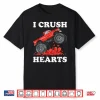 Monster Truck Teens Kids Boys I Crush Heart Valentines Day Shirt