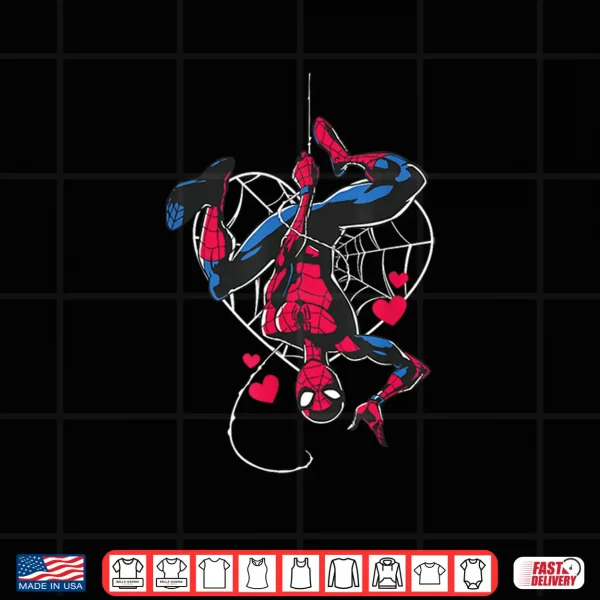 Design Marvel Comics Spider Man Valentine Heart Web Shirt
