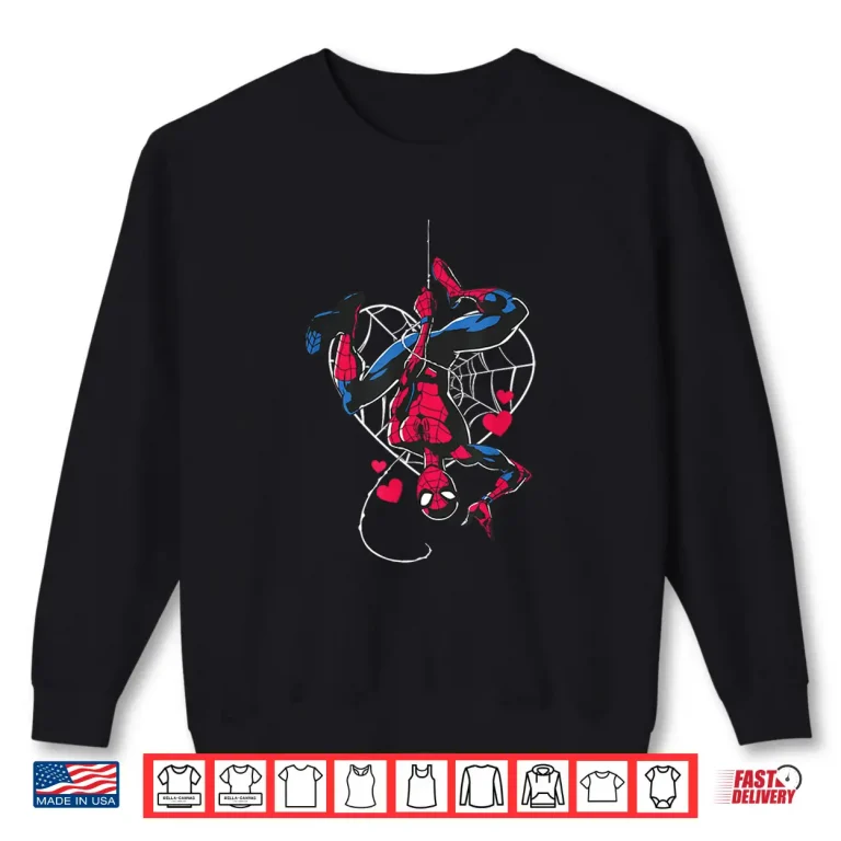 Sweatshirt Marvel Comics Spider Man Valentine Heart Web Shirt