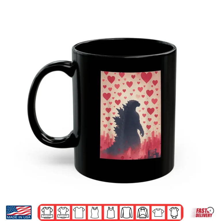 Mug Japanese Valentine Kaiju Monster Art Men Boys Kids Shirt