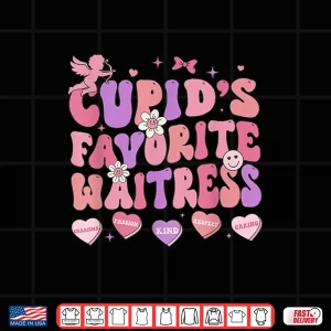 Design Groovy CupidS Favorite Waitress Valentine Brunch Restaurant Shirt