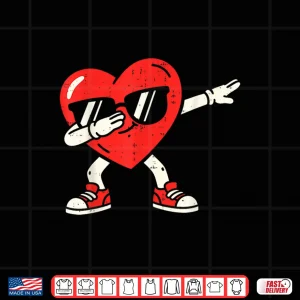 Design Dabbing Heart Dab Valentines Day For Teens Boys Girls Kids Shirt