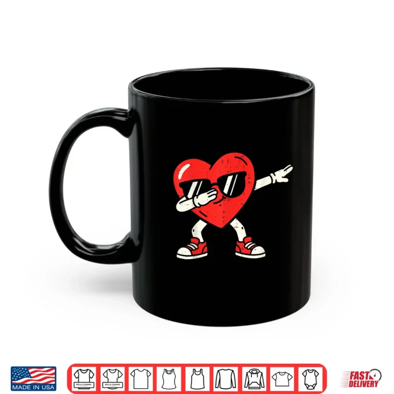 Mug Dabbing Heart Dab Valentines Day For Teens Boys Girls Kids Shirt
