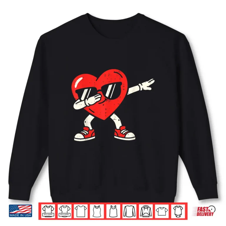 Sweatshirt Dabbing Heart Dab Valentines Day For Teens Boys Girls Kids Shirt