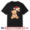 Cute Teddy Bear Women Valentines Day Shirt Girl Heart Shirt